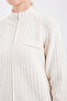 15863 Zippered Knitwear Cardigan - Ecru - 5