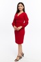 Red Color Crepe Fabric Long Sleeve Double Breasted Collar Dress - 4