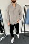 Gray Single Pocket Slim Fit Linen Shirt - 3
