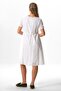Short Sleeve Voile Neslihan Midi Length Floral Pattern Summer Dress White Byz - 2