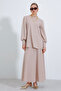 Women's Cream Knitted Skirt Tunic Top and Bottom Set 8014 - 2