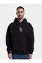 Unisex Oversize Sweatshirt Hoodie Heart Skeleton Printed Black – Hooded, Kangaroo Pocket, 3 Strands - 4