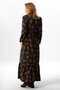Long sleeve daffodil flannel autumn and winter lily pattern long dress oil ptrl - 2