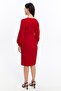 Red Color Crepe Fabric Long Sleeve Double Breasted Collar Dress - 7