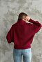 Claret Red Turn-Down Collar Zippered Knitwear Cardigan - 7