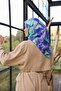 Ice Blue Patterned Soft Scarf - Canvas 1164-15 - 4