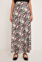 Women's Black Beige Patterned Satin Skirt 15877 - 2