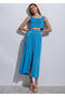 Linen Paper Bag Blue Long Knitwear Skirt - 5