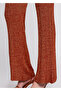 Cinnamon Color Knitwear Trousers with Slit Detail - 7