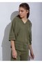 Organic Cotton Khaki Knitwear Top - 3