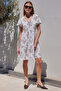 2352 V-Neck Short Dress - B.Brown - 2