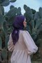 Evoline Pattern Soft Scarf Purple Green 1168-13 - 3
