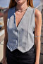 6794 Striped Woven Vest - Gray - 5