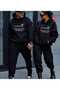 Dear Lover Combination 2 Sets 4 Pieces Printed Bottom Top Hooded Oversized Tracksuit (Price Is for 2 Sets) - 3
