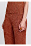 Cinnamon Color Knitwear Trousers with Slit Detail - 6