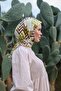 وشاح ناعم بنمط لونا لاينر خردل أحمر كلاريت 1166-13 - 2