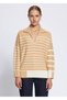 Organic Cotton Wool Blended Striped Camel Knitwear