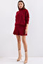 15891 Sweater Skirt Knitwear Two-Piece Set - Red - 2