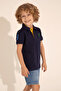 Boy's Navy Blue Polo Neck T-Shirt 50288121 -Vr033 - 4