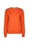 Orange V-Neck Women's Sweater - 4