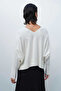 Ecru V-Neck Women's Sweater - 2