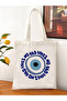 No Bad Vibes, Evil Eye Bead Design Tote Bag Cloth Bag - 4