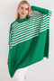 15783 Slit Poncho Sweater - F. Green