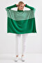15783 Slit Poncho Sweater - F. Green - 3