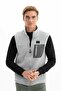 Ar-Ma Men's Gray Fleece Vest Regular Fit Full Zipper 100% Polyester Softech Winter Pocketed Unprinted K2642 - 4