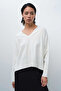 Ecru V-Neck Women's Sweater
