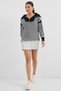 15886 Polo Collar Striped Long Knit Sweater - Black - 2