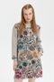 Women's High Collar Colorful Floral Long Wool Cardigan V.Beige - 6