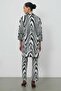 Patterned Black and White Women's Cardigan - 4