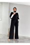 Camelya Pleated Detailed Viscose Satin Shiny Double Suit Set, Matching Hijab Set