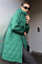 5138 Quilted Long Puffer Coat - Emerald Green - 5