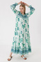 1947 Patterned Long Dress - G.green - 7