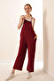 7019 Strappy Gardener Overalls - Claret Red - 2