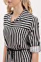 5629 Striped Belted Dress - Black - 3
