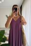 Purple Maxi Dress with Adjustable Straps - 3