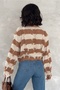 Women's Brown Standard Size Fringed Knitwear Sweater - 5