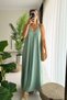 Adjustable strap green maxi dress