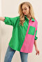 20116 Block Color Shirt - Green - 4