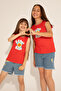 Girl's Red Crew Neck Sleeveless T-Shirt 50288410 -Vr030