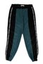 Simala Women's Black Souchi Bonjour Green Velvet Pants with Stripes