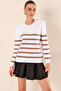 15820 Button Detailed Striped Sweater - C. Mink - 5