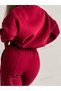 Women's Storm Baby Stand Collar Crop Sweatshirt Sweatpants 3 Thread Double Suit - 2