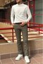 Men'S, Crew Neck, Slim Fit, Old Money, Wool-Acrylic Fiber, Knitwear Sweater Pltk03 - 4