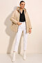 5181 Hooded Quilted Coat - Beige - 2