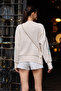 15824 Oversize Poncho Sweater - White - 6