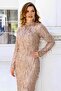 Long Sleeve Sequin Embroidered Fish Hijab Evening Dress - 2